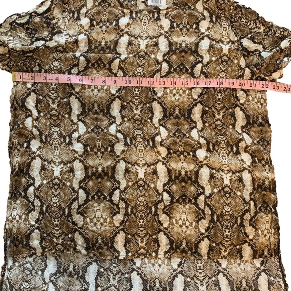 Brown & Tan Snake Animal Printed Lightweight Blouse Top XXL - Picture 4 of 8